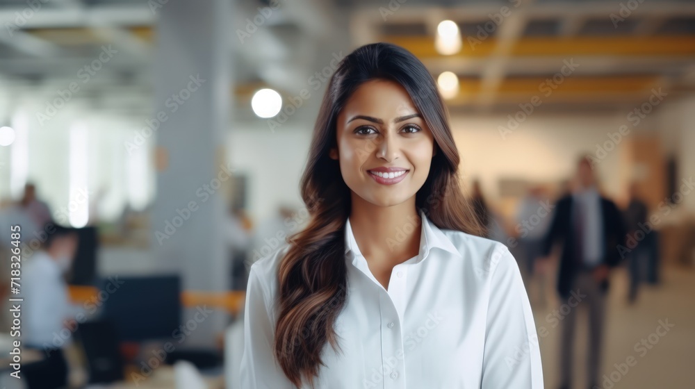 Proud Woman with Project Management Mindset in Office Generative AI Proud Woman with Project Management Mindset in Office Generative AI