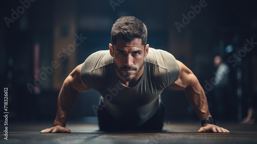 Fitness Motivation  Personal Trainer Supporting Body Builder in Gym Generative AI