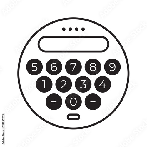 different calculator. siyah beyaz round calculator photo