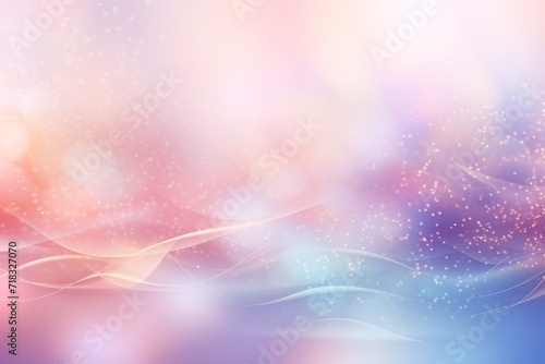 Delicate shiny soft pastel texture with gradient pattern from blue, violet to pink, abstract sea waves and splashes on blurred digital canvas with bokeh, wallpaper or banner for web
