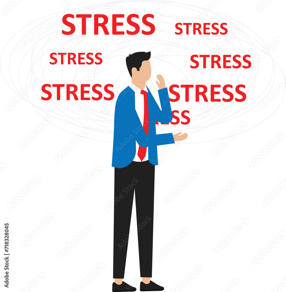 Businessman under stress on many paper stock illustration
Businessman under stress on many paper stock illustration