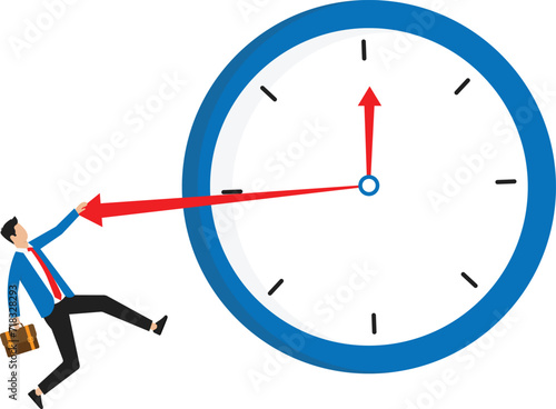 White-collar workers seize the clock and fly concept
