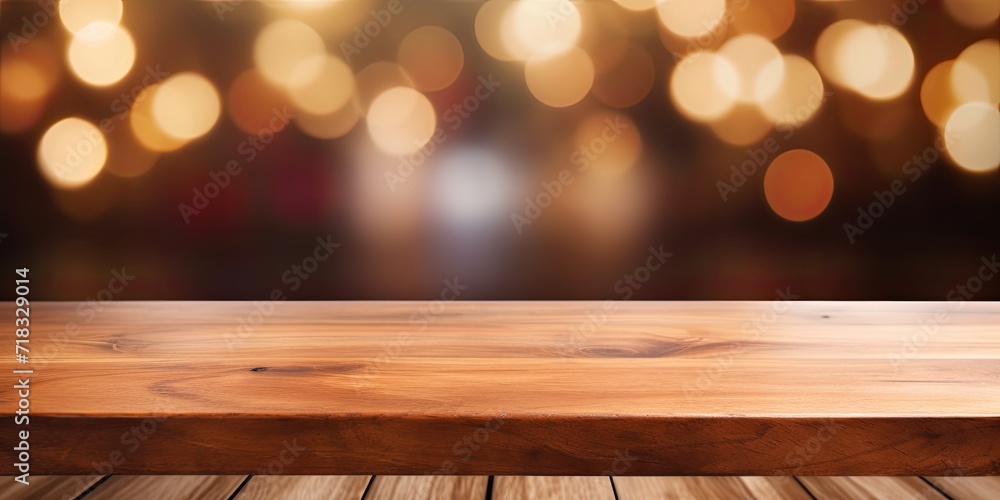 Using blurred background, showcase real wood table top texture for product display or design visuals. Using blurred background, showcase real wood table top texture for product display or design visuals.