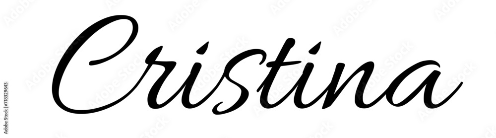 Obraz premium Cristina - black color - name - ideal for websites, emails, presentations, greetings, banners, cards, books, t-shirt, sweatshirt, prints, cricut, silhouette, 