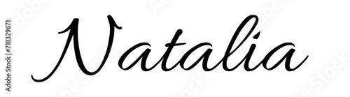 Natalia - black color - name - ideal for websites, emails, presentations, greetings, banners, cards, books, t-shirt, sweatshirt, prints, cricut, silhouette,	
 photo