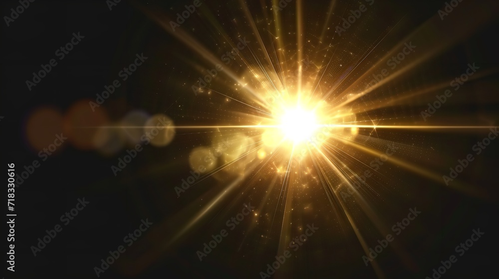 Transparent Glowing Sun with Special Lens Flare

