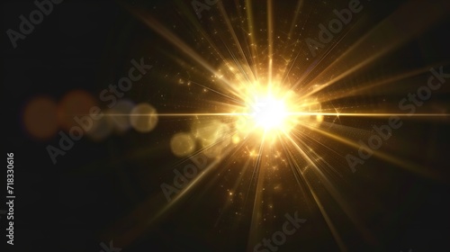 Transparent Glowing Sun with Special Lens Flare