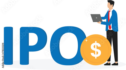 IPO and initial public offering, people Investing strategy concept
