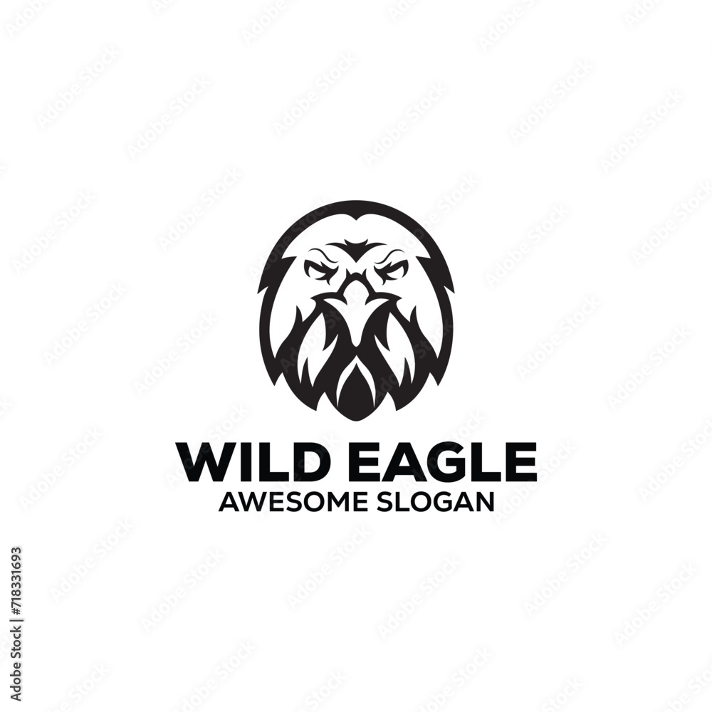 vector eagle head mascot illustration logo design 