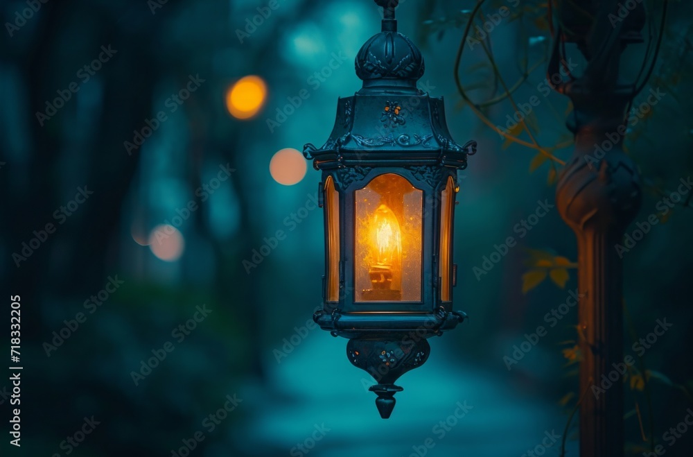 a shabby elegant lantern lit in a city in a bright light a shabby elegant lantern lit in a city in a bright light