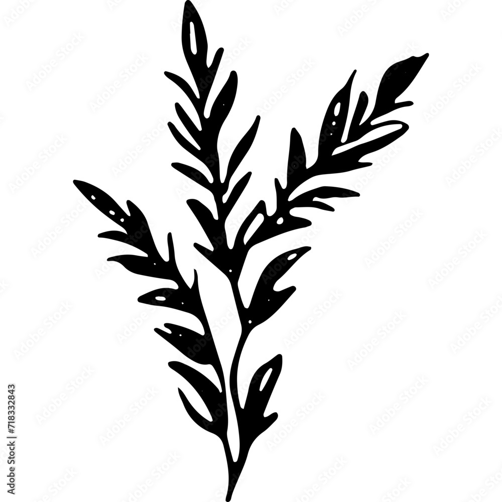 Doodle Black Plant Doodle Black Plant