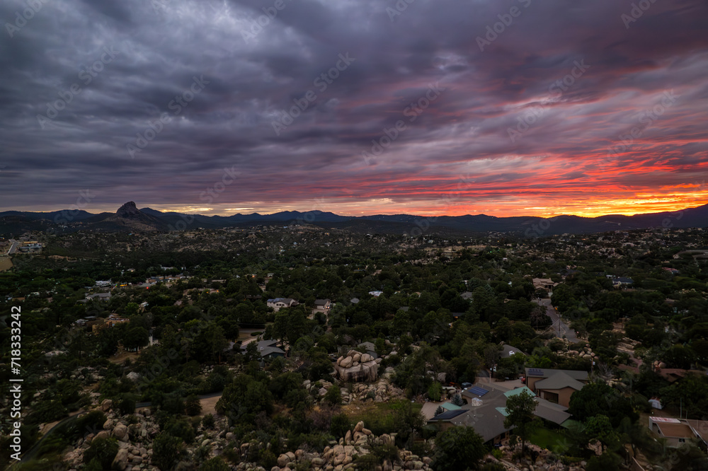 a sunset in Prescott Arizona