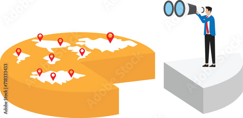 Businessman related to the share market, Business infographic share of the market, Market share business concept
