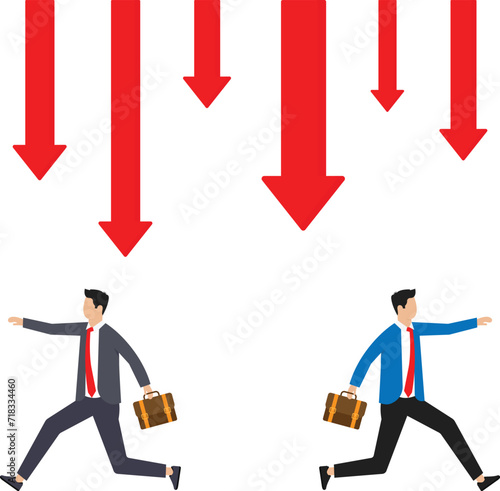 The stock market fell, businessmen lost their jobs and went bankrupt.
