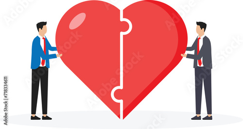 Heart shaped puzzle concept
