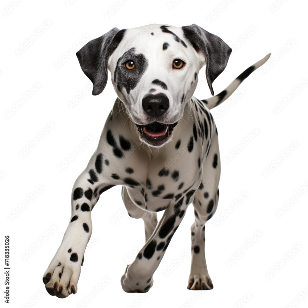 Dalmatian playing on transparent background