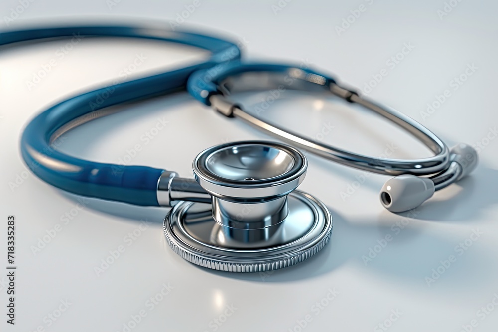 Close-up of 3d Stethoscope on White Surface Close-up of 3d Stethoscope on White Surface