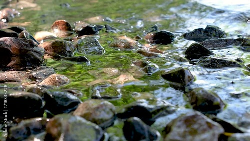 Crystal Waves in 4K. A Close-Up Coast Beach Detail