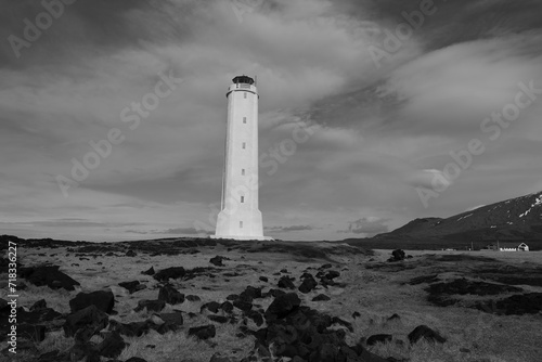 Akranes Lighthouse is a lighthouse in Akranes, Vesturland region, Iceland photo