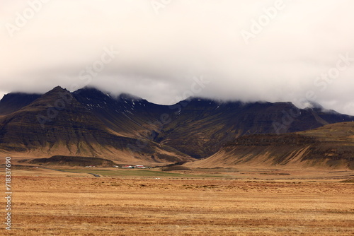 View on a mountain in the Golden Circle which is a tourist area in southern Iceland