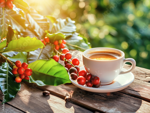 Morning Serenity with Coffee in Nature