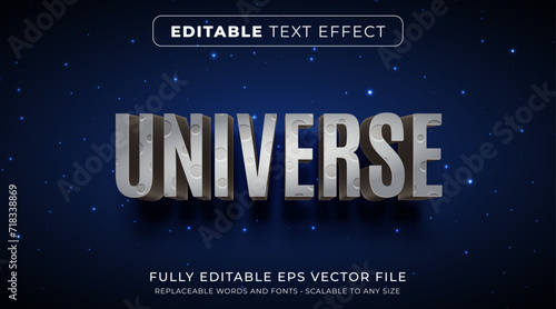 Editable text effect in outer space style