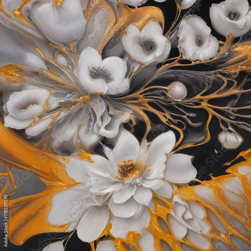 Abstract floral texture, generated AI