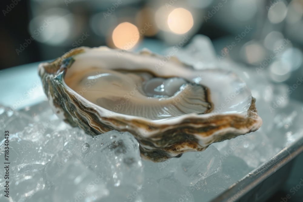lots of oysters on a plate, in the style of nature-based patterns, lots of oysters on a plate, in the style of nature-based patterns,