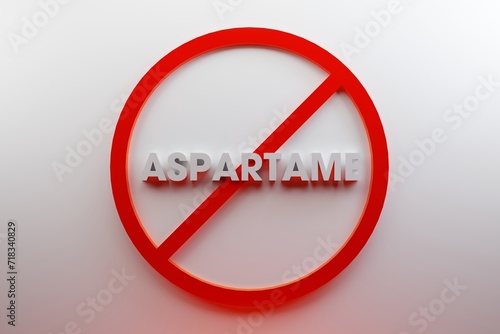 Tableau sur toile Sign no for aspartame - C14H18N2O5 - Artificial sweetener
