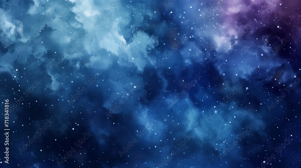 Blue space watercolor background