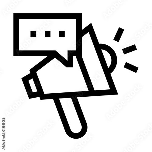 Icono de anuncio. Publicidad, campaña digital, megáfono comunicativo. Ilustración vectorial