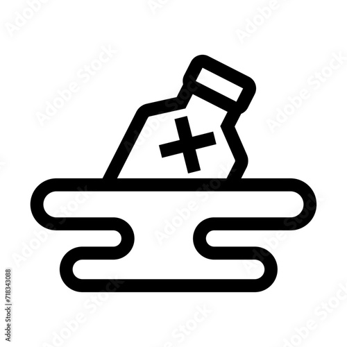 Icono de agua contaminada. Contaminación, alerta ecológica, desecho tóxico. Ilustración vectorial