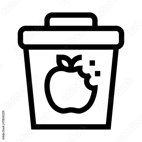 Icono de contenedor de residuos orgánicos. Ecología, desechos biodegradables, compostaje. Ilustración vectorial