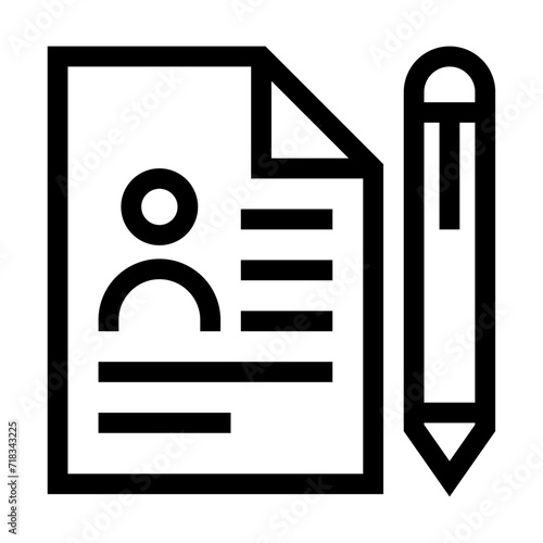 Icono de contrato de trabajo. Acuerdo legal, empleo, documento laboral. Ilustración vectorial