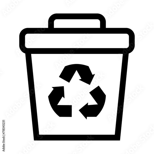 Icono de contenedor de reciclaje. Reutilizar, recoger residuos, sostenibilidad. Ilustración vectorial