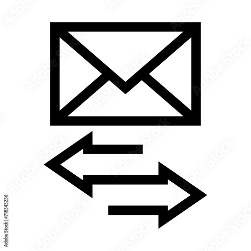 Icono de correspondencia. Comunicación a distancia, enviar y recibir mensaje. Ilustración vectorial