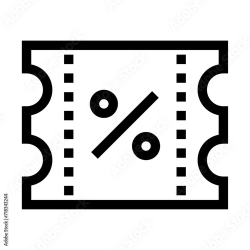 Icono de cupón de descuento. Promoción, oferta especial, ticket de rebaja. Ilustración vectorial