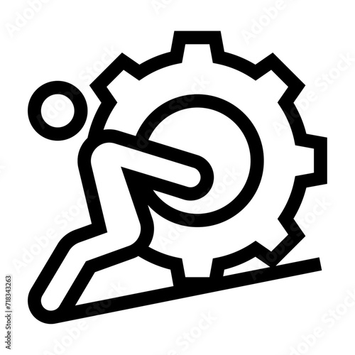 Icono de desafío. Esfuerzo, superación, aspiración, perseverancia. Ilustración vectorial