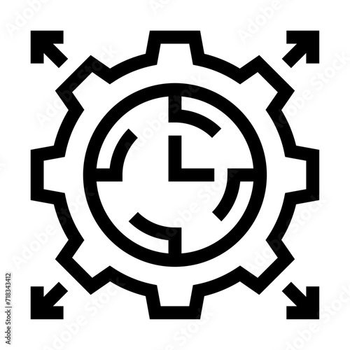 Icono de gestión del tiempo. Productividad, planificación, control. Ilustración vectorial