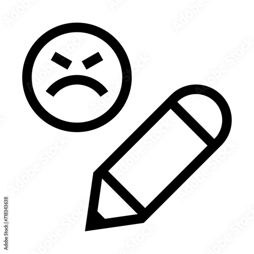 Icono de queja. Expresión de descontento, insatisfecho, mal servicio. Ilustración vectorial