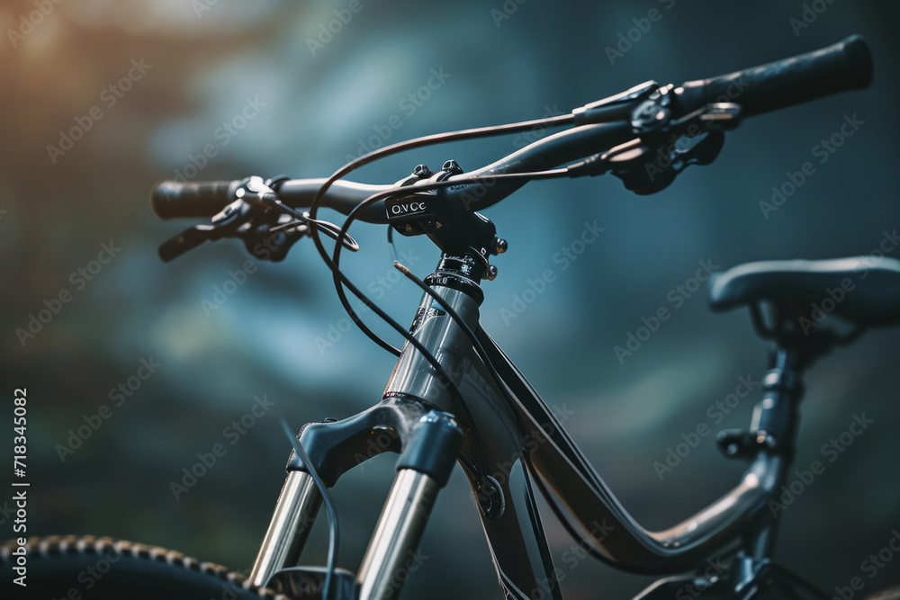 Mountain biking down hill descending fast on bicycle. Mountain bike. Generative AI Mountain biking down hill descending fast on bicycle. Mountain bike. Generative AI