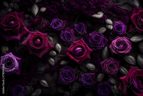 roses in deep shades