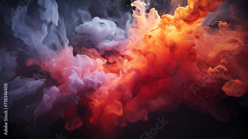 orange, purple and pink smoke overlay