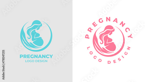 Pregnant woman logo desgn vector, Pregnancy logo Design Vector, woman pregnant Idea logo design inspiration Pregnancy healthcare minimal logo design template, maternity logo.