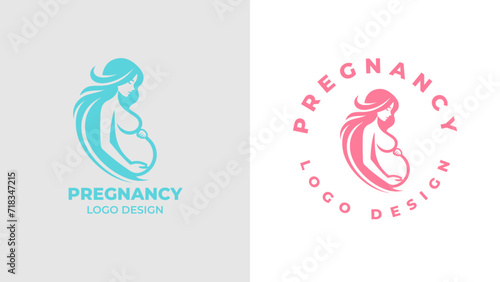 Pregnant woman logo desgn vector, Pregnancy logo Design Vector, woman pregnant Idea logo design inspiration Pregnancy healthcare minimal logo design template, maternity logo.