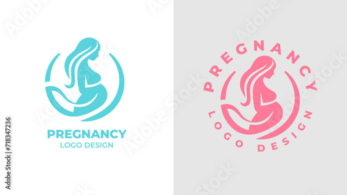 Pregnant woman logo desgn vector, Pregnancy logo Design Vector, woman pregnant Idea logo design inspiration Pregnancy healthcare minimal logo design template, maternity logo.