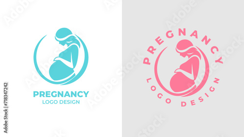 Pregnant woman logo desgn vector, Pregnancy logo Design Vector, woman pregnant Idea logo design inspiration Pregnancy healthcare minimal logo design template, maternity logo.