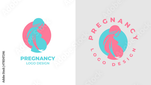 Pregnant woman logo desgn vector, Pregnancy logo Design Vector, woman pregnant Idea logo design inspiration Pregnancy healthcare minimal logo design template, maternity logo.