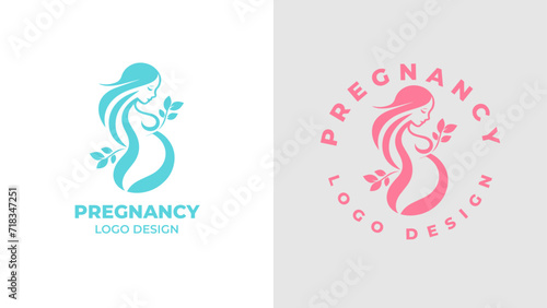 Pregnant woman logo desgn vector, Pregnancy logo Design Vector, woman pregnant Idea logo design inspiration Pregnancy healthcare minimal logo design template, maternity logo.