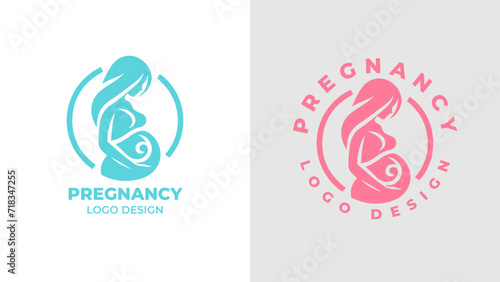 Pregnant woman logo desgn vector, Pregnancy logo Design Vector, woman pregnant Idea logo design inspiration Pregnancy healthcare minimal logo design template, maternity logo.
